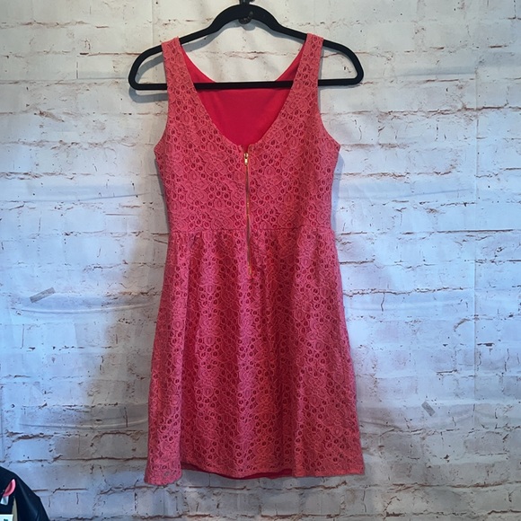 The Limited Dress Womens 2 Pink Sleeveless Floral Lace Fit Flare Knee Length - Picture 4 of 10